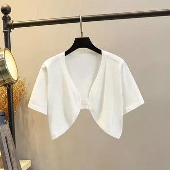 Sunscreen Sling Dress Knitted Cardigan Small Waistcoat White -212 S