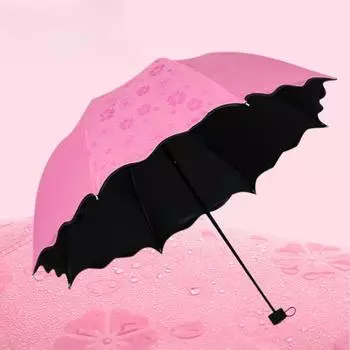 Солнцезащитный утолщенный черный клеевой зонт от солнца для использования как в солнечную, так и в дождливую погоду. Летний складной зонт, устойчивый к ультрафиолетовому излучению.
