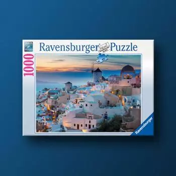 Sunset-colored Santorini 1000-piece Ravensburger jigsaw puzzle, popular Korean board game