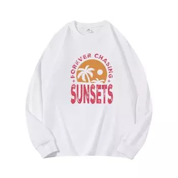 SUNSETS Осенняя одежда с длинными рукавами из чистого хлопка, новый мужской и женский топ, весенний внутренний слой, базовая рубашка, футболка с круглым вырезом и длинными рукавами M коричневый