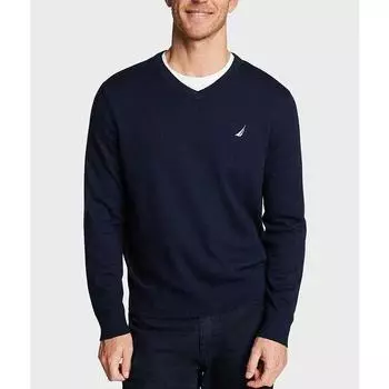 Sunshine House Spring New Arrival Export Fashion Sailing Home V Neck Men s Clothing Long Sleeves Sweater Thin Knitwear Plus Size Dark blue XXL: Bust size 124-130