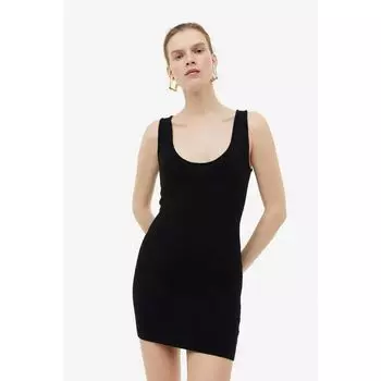Sunshine House Summer and Autumn New Export Fashion PH8 Sleeveless Spaghetti Straps Knitted Vest Dress Women s Clothing Plus Size Black 16: Bust size 100-110