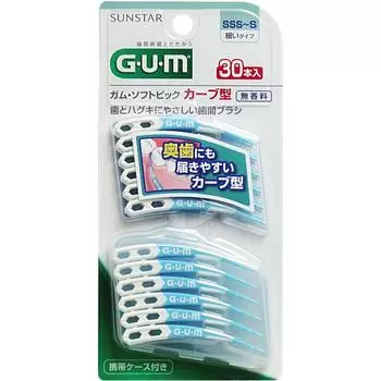 Sunstar Gum Soft Pick Curved x 3 шт. набор для чистки межзубных промежутков GUM [распродажа набора] SSS~S (30 штук)