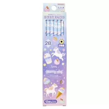Sunstar Stationery 1 Starry S5018447 Pencils, 2B, Dozen, Unicorn,