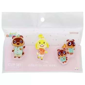 Sunstar Stationery Animal New Horizons Acrylic Clip S3623246 Crossing Set, Pink,