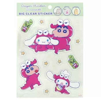 Sunstar Stationery Crayon x Cinnamoroll Sticker Big Size Clear Chocobi S8584028 Shin-chan