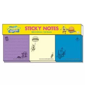 Sunstar Stationery Губка Боб Квадратные Штаны Липкие заметки Мемо Паттерн S2835614 Блокнот, A,
