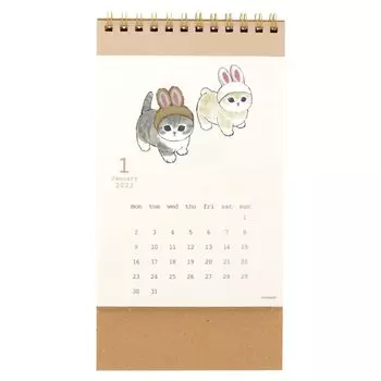 Sunstar Stationery mofusand 2023 Desktop S8520003 Calendar, Vertical,