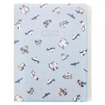Sunstar Stationery mofusand Clear File Zipper Case Shark Nyan S2134101