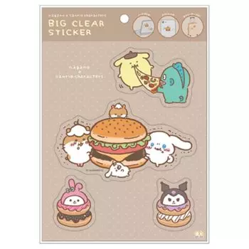 Sunstar Stationery Nagano x Sanrio Characters Seal Big Clear Sticker Mogumogu S8584281