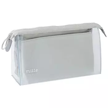 Sunstar Stationery Pencil Clear Mitte Light S2312697 Case, Pouch, Gusset, Gray,
