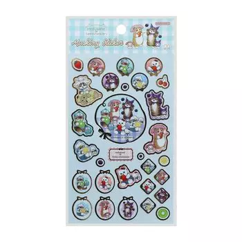 Sunstar Stationery Sanrio Character Seal Masking Material mofusand x Sanrio Blue S8592128