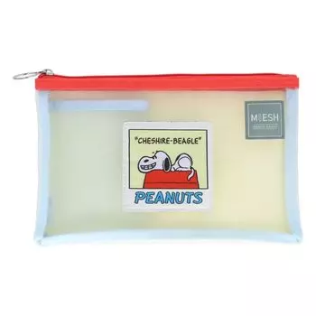 Sunstar Stationery Snoopy Pencil Case Mesh B6 MIESH Ivory x Light Blue S2323338