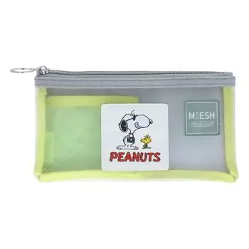 Sunstar Stationery Snoopy Pencil Case Mesh Slim MIESH Gray x Light Green S2323311
