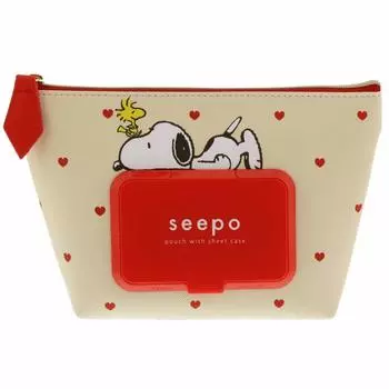 Sunstar Stationery Snoopy Sheet Case Pouch Seapo Heart S2284995