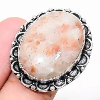Sunstone Gemstone 925 Sterling Silver Jewelry Ring Size 6 M9e38 6 красный