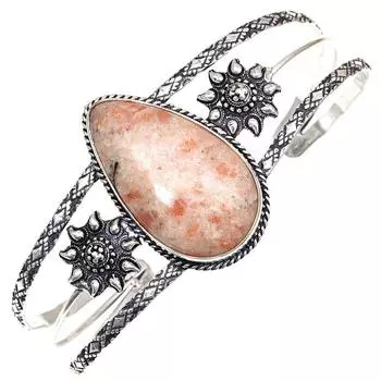 Sunstone Gemstone Antique Jewelry Cuff Bracelets 7 Adjustable