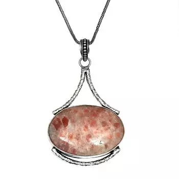 Sunstone Gemstone Handmade Women s Unisex Silver Jewelry Pendant 2.5