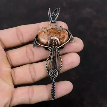 Sunstone Pendant Copper Wire Wrapped Pendant Natural Gemstone Pendant Wire Wrapping Jewelry Handmade Amazing Pendant Copper Jewelry For Gift