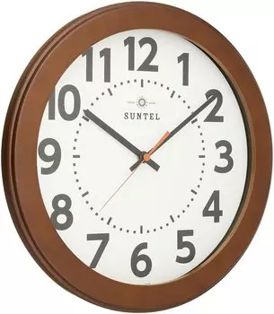 Suntel Wall Clock Brown 330 x 45mm Clear Wooden Frame Wall Clock BR (Brown) SQ06-BR коричневый