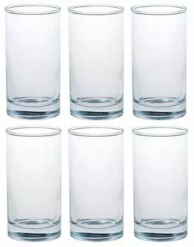 Suntory Marketing Beer Glass Tumbler Straight Clear 160ml Made in Japan 6 pieces 005-6900
