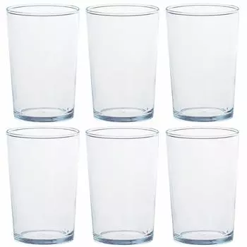 Suntory Marketing Beer Glass Tumbler with Reinforced Mouth Clear 170ml 6oz Dishwasher Safe Made in Japan Pack of 6 100-13