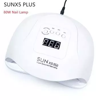 SUNX5 Plus 80 Вт УФ-лампа Светодиодная лампа для ногтей Сушилка для ногтей Солнечный свет для маникюра Гелевые ногти EU PLUG белый