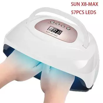 SUNX8 MAX 220 Вт 57 светодиодная сушилка для ногтей УФ-светодиодная лампа для наращивания УФ-гель-лака Poly Builder 4 таймера инструменты машина для лака для ногтей EU белый
