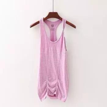 [Suo] Mall Brand Discount Women New Elastic Soft Yoga Quick-Drying Mid-Length Sports Vest 3t531 Charm Purple L/165