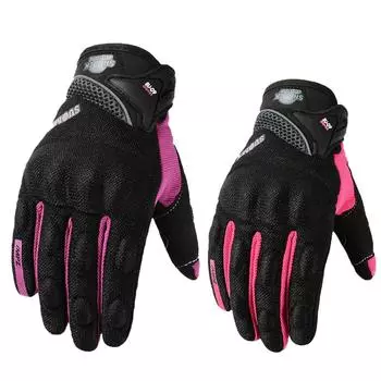 SUOMY Women Motorcycle Gloves Summer Breathable Motorbike Racing Gloves Lady Pink/Purple Motocross Gloves Touch Function S розовый