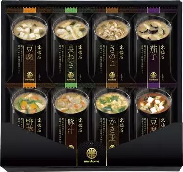 Суп мисо Marukome Freeze Dry Ассортимент Kyoto Kaiseki Быстрорастворимый 8 видов x 2 блюда Всего 16 блюд В комплект входит подарочный набор для супа мисо Подарок на конец года