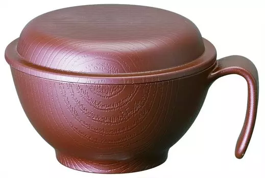 Суп Skater Soup Wood Fluffy, 340 мл, NBLS2HF, миска, зерно, крышка, ручка, коричневый, Япония, коричневый