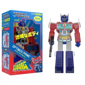 Super7 Transformers Супер Киборг Оптимус Прайм Действие 10 дюймов (Чистый красный/синий) Фигура, Масштаб, SC-TRANW01-PRB-01