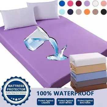 Супер 100% водонепроницаемый чехол для матраса с шлифовальной эластичной лентой, дышащий комплект постельного белья с защитой от клещей (Нет наволочки) 80x200x30cm Only Sheet