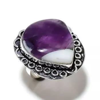 Super Amethyst 23 Gemstone 925 Sterling Silver Jewelry Ring Size 9.5 S8l20