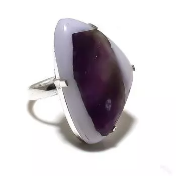 Super Amethyst 23 Gemstone Handmade 925 Sterling Silver Ring Size 9.5 y8Y85