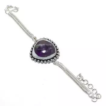 Super Amethyst 23 Gemstone Handmade 925 Sterling Silver Bracelet 7-8 o0w40