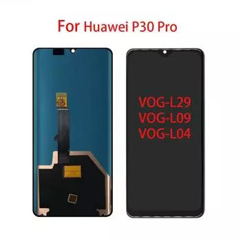 Супер AMOLED ЖК-экран для Huawei P30 Pro, модель ЖК-дисплея VOG-L29 L09 L04, дигитайзер сенсорного экрана, полная сборка чёрный