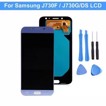 Супер Amoled ЖК-дисплей для Samsung Galaxy J7 Pro 2017 J730 J730F ЖК-дисплей и преобразователь сенсорного экрана в сборе синий
