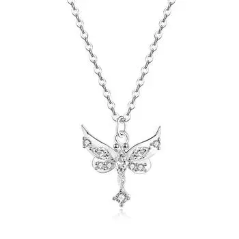 Супер бессмертное ожерелье с бабочкой из циркония, новогодняя цепочка с воротником-крылышком из серии Sen для девушки
