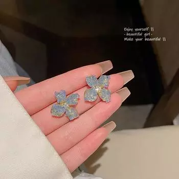 Супер бессмертный темперамент передовые ощущения изысканные градиентные цветные хрустальные серьги-цветы для женщин 1 pair