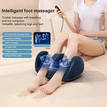 Super Big Electric Foot Massager Hot Compression Heating Therapy Shiatsu Kneading Roller Massage Muscle Relief Heel Healthy Care US Plug