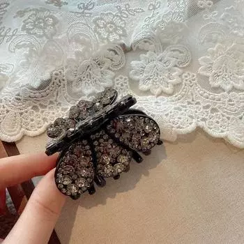 Супер блестящая заколка для волос со стразами, корейский новый стиль, аксессуары для волос, роскошный зажим для хвостика, средний размер, краб для волос