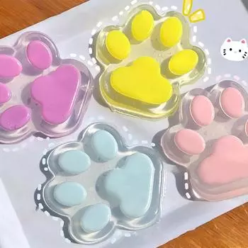 Супер большой желеобразный мягкий кошачий лапа, игрушка для снятия стресса, медленный отскок, новая игрушка-фиджет для детей, взрослых, рождественские подарки Purple White 10x11cm