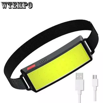 Super Bright Headlights Strong Light USB Charging COB Floodlight Astigmatic Large Area Head Mounted Work Lamp Outdoor Lighting Head lamp + USB белый