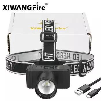 Супер яркий светодиодный налобный фонарь с 3 режимами, водонепроницаемый налобный фонарь с высоким люменом для кемпинга, пешего туризма, охоты