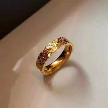 Super Bright! Mush Ice Ring Female Light Luxury Minority Fancy Hammered Design Index Finger Middle Finger Ring Finger Hand Jewelry