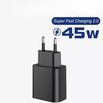 Супер быстрое зарядное устройство PD 45 Вт для Samsung Galaxy S24Ultra S24 S23 S22 S21 Note20 Ultra Plus A55 A54 A53 A35 A34 A25 A15 5A, кабель типа C US белый
