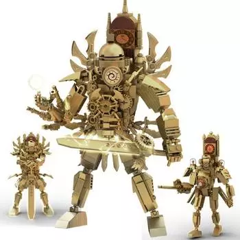 Супер Часы Человек Строительный Блок Игрушка Модель 550 Блоков Воспроизводимая Сборка Часовой Блок Игрушка Гладкий Край Дети Подарок На День Рождения Украшение Домашнего Офиса жёлтый