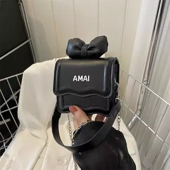 Super cute bag 2024 new summer bow mini square bag super little fairy messenger bag change bag розовый